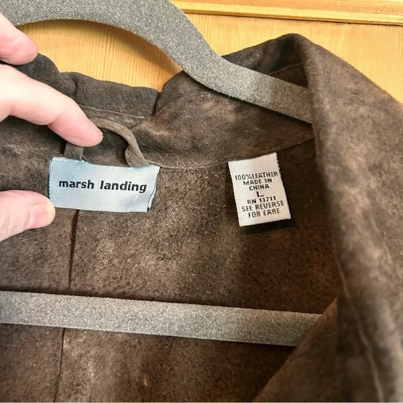 Marsh Landing Women’s Chocolate Brown Suede Leather Jacket Sz L - Picture 4 of 8